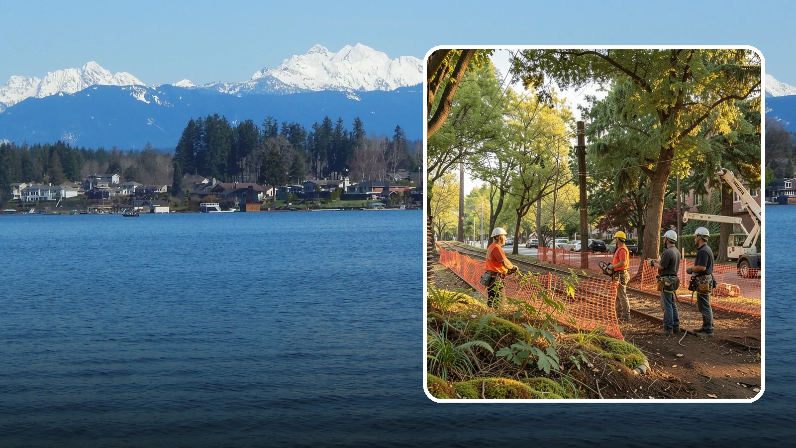 Construction tree protection fencing in Lake Stevens, Snohomish County, WA - The installation of protective fencing around tree protection zones.