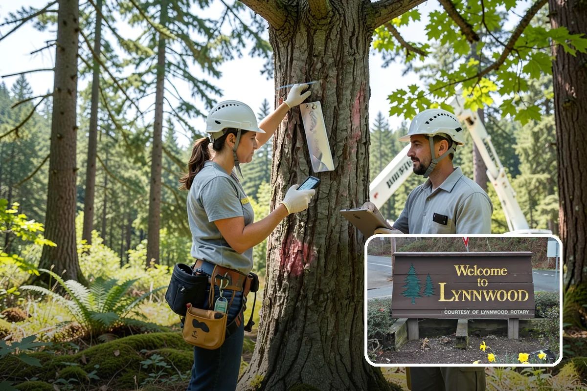 Construction tree protection fencing in Lynnwood, Snohomish County, WA - Protects valued trees during projects