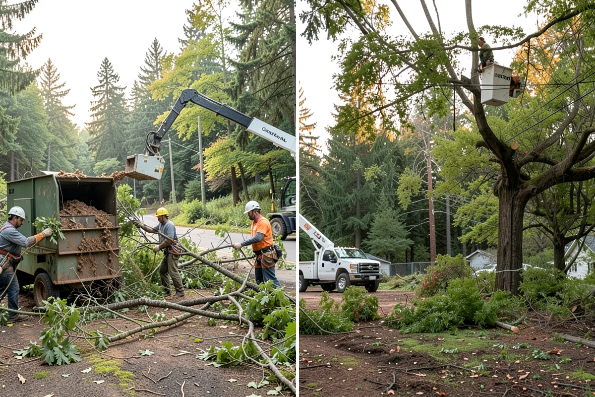 Construction tree protection fencing in Maple Valley, King County, WA - Identify trees to retain and their protection zones