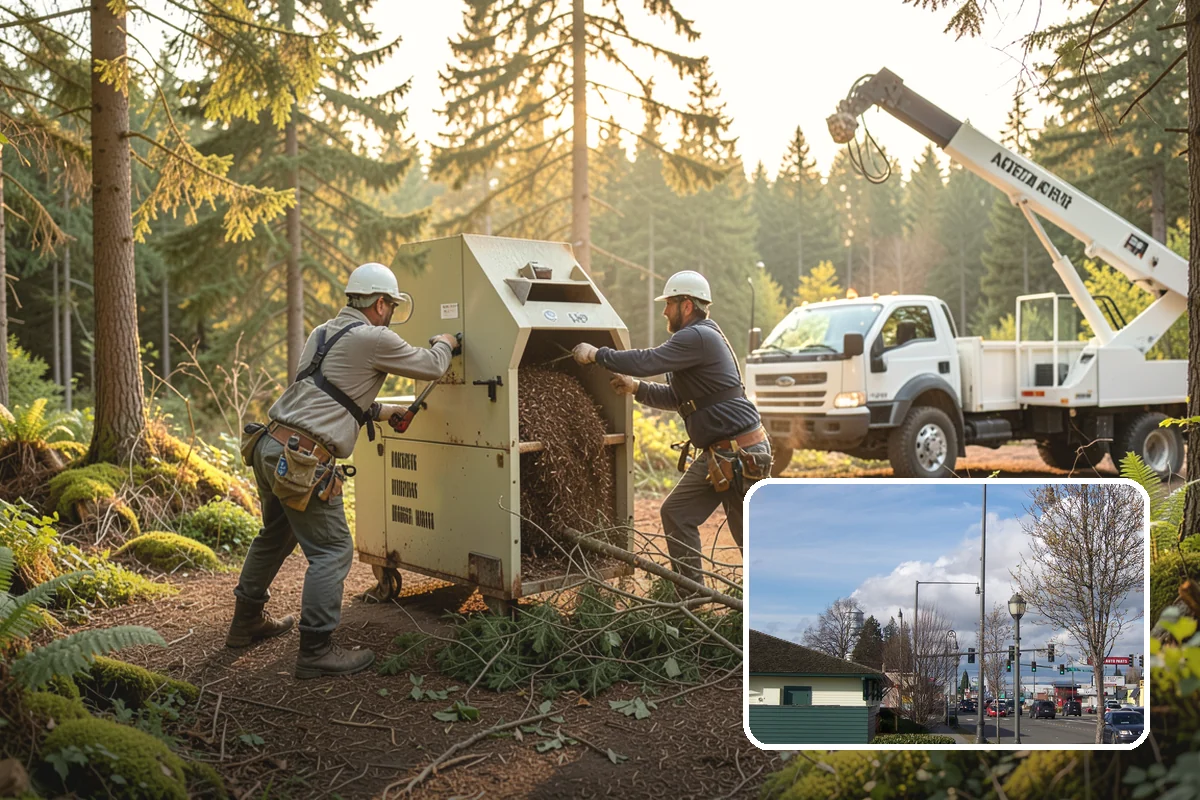 Construction tree protection fencing in Marysville, Snohomish County, WA - Protects valued trees during projects
