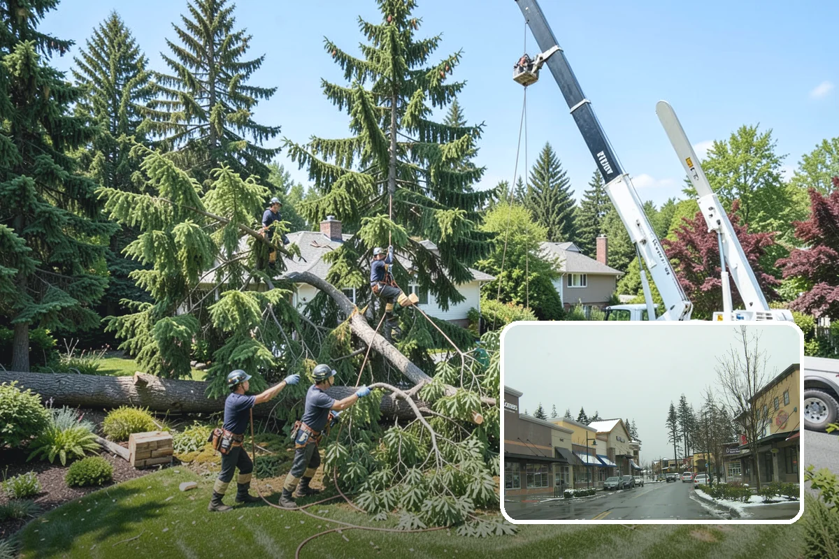 Construction tree protection fencing in Mill Creek, Snohomish County, WA - Protects valued trees during projects