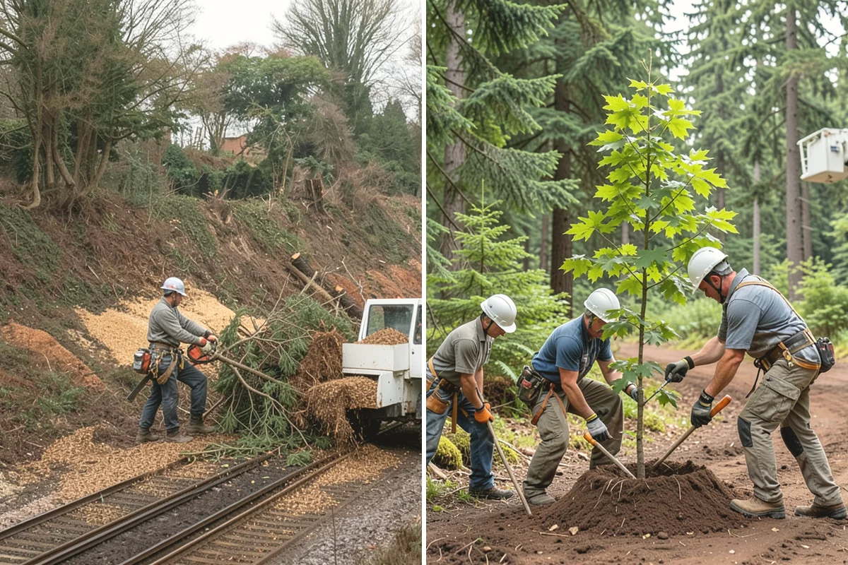 Construction tree protection fencing in Mill Creek, Snohomish County, WA - Identify trees to retain and their protection zones