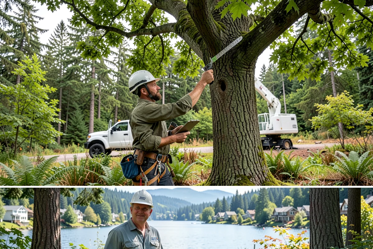 Construction tree protection fencing in Milton, King County, WA - This service can be performed year-round in the Puget Sound region but must occur before ground-disturbing construction begins to...