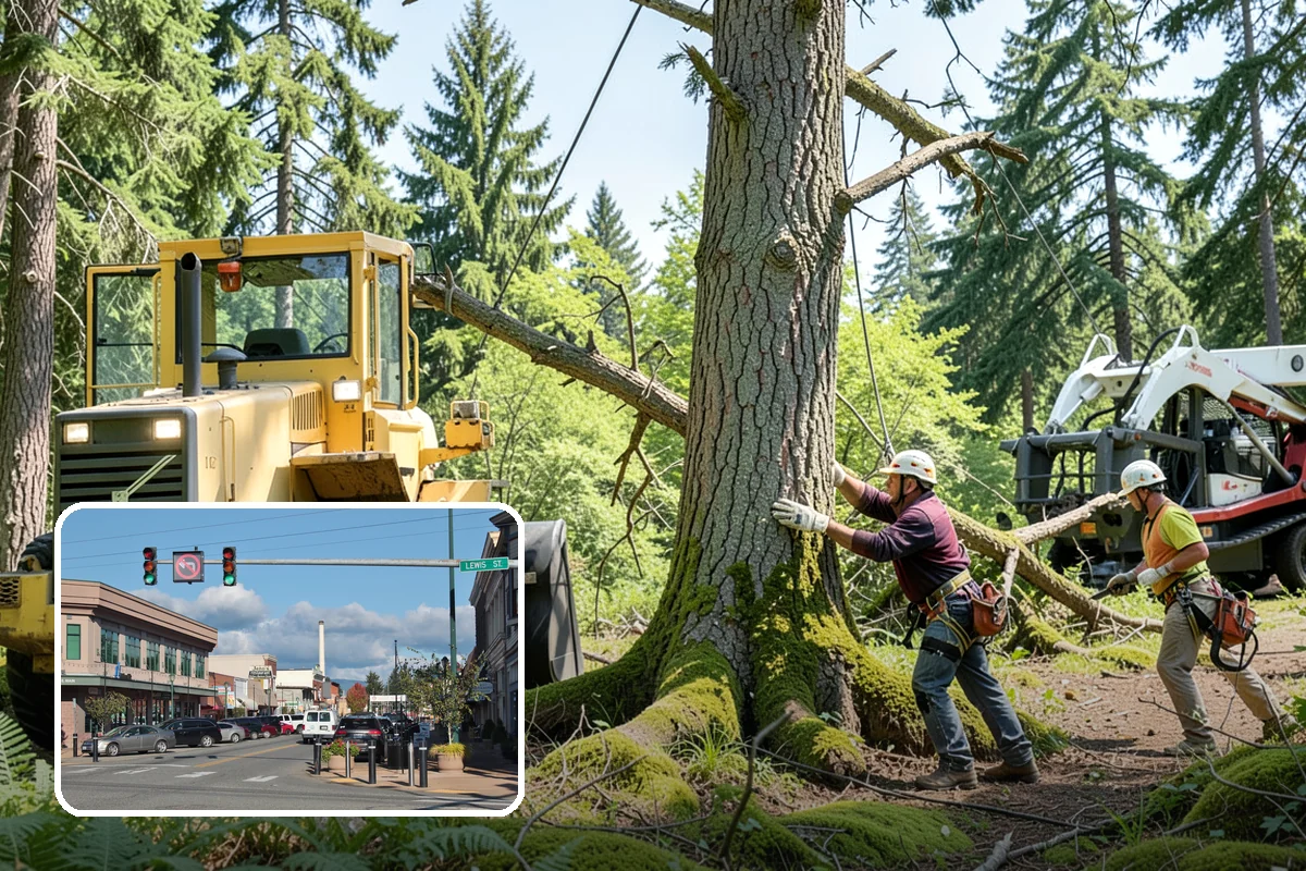Construction tree protection fencing in Monroe, Snohomish County, WA - Protects valued trees during projects