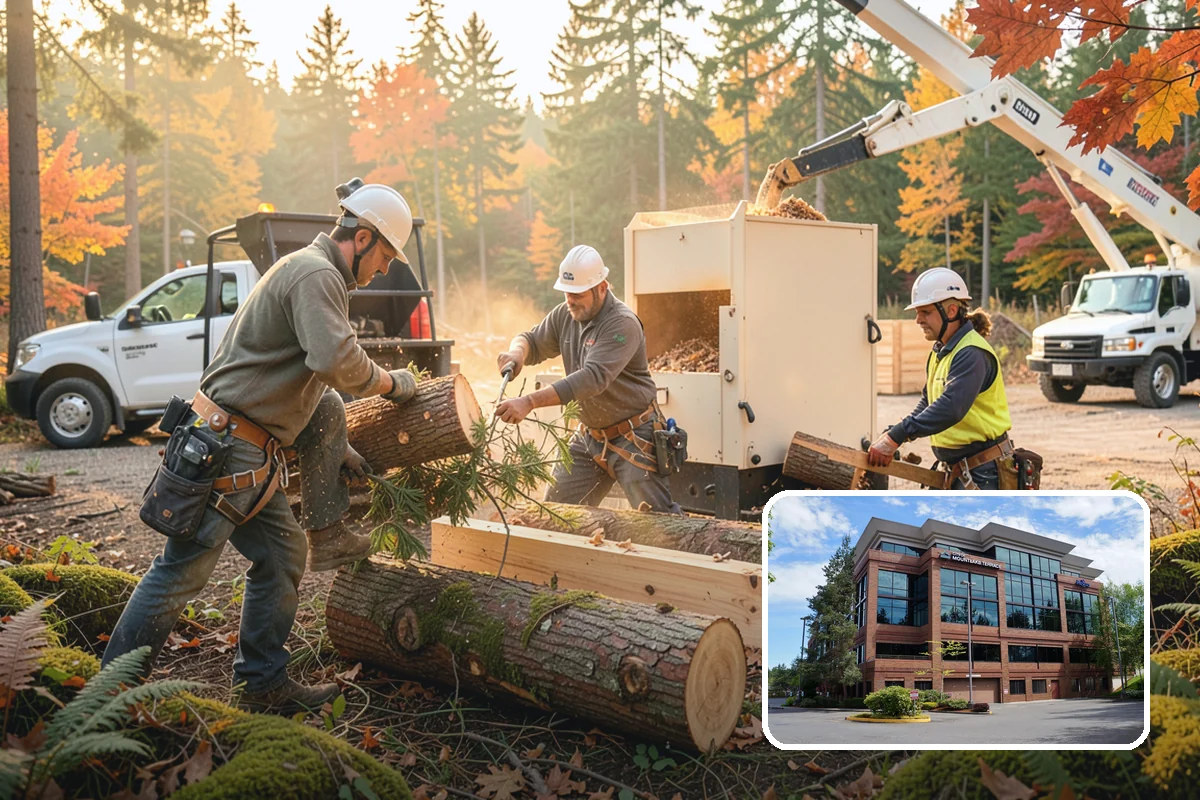 Construction tree protection fencing in Mountlake Terrace, Snohomish County, WA - Protects valued trees during projects