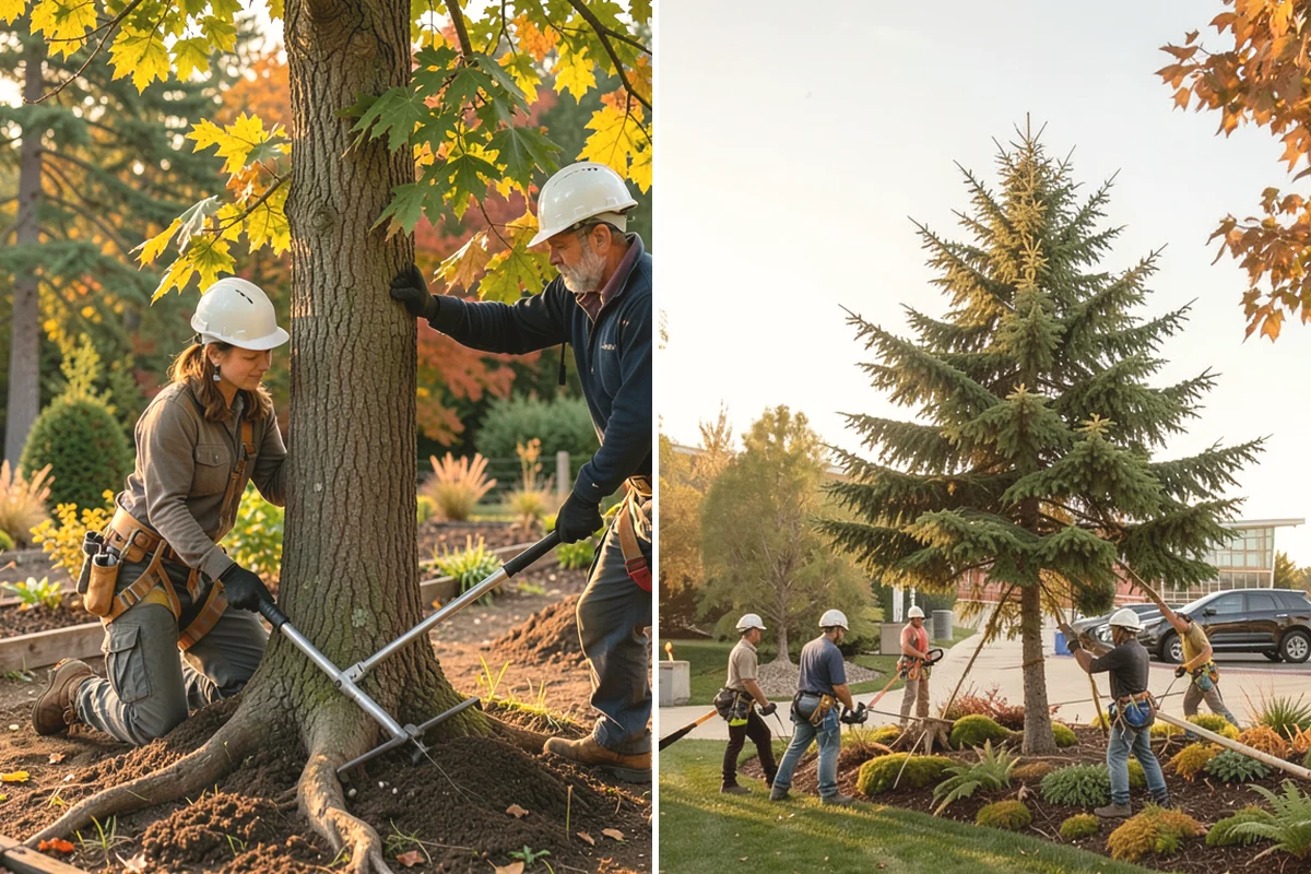 Construction tree protection fencing in Mountlake Terrace, Snohomish County, WA - Identify trees to retain and their protection zones