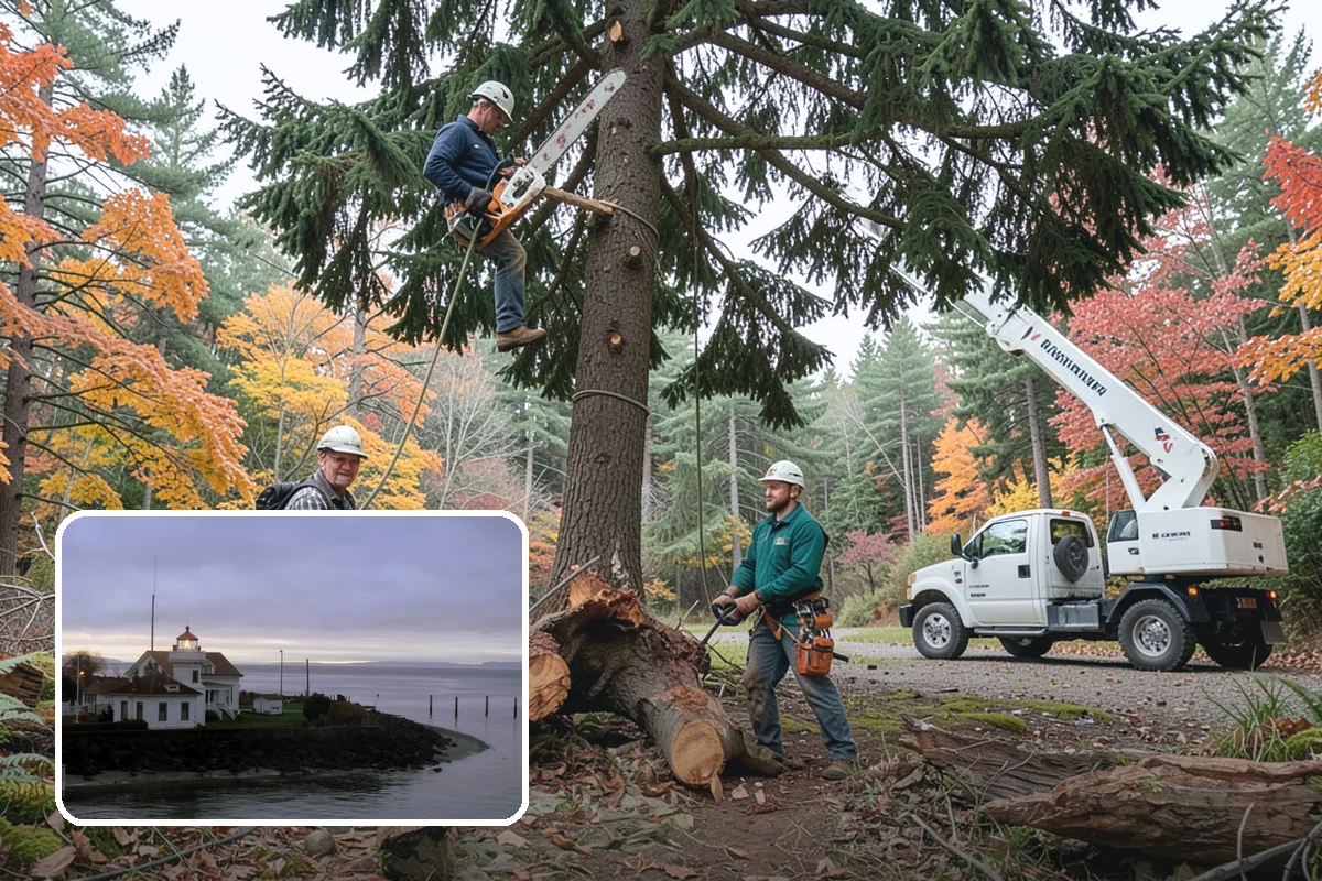 Construction tree protection fencing in Mukilteo, Snohomish County, WA - Protects valued trees during projects