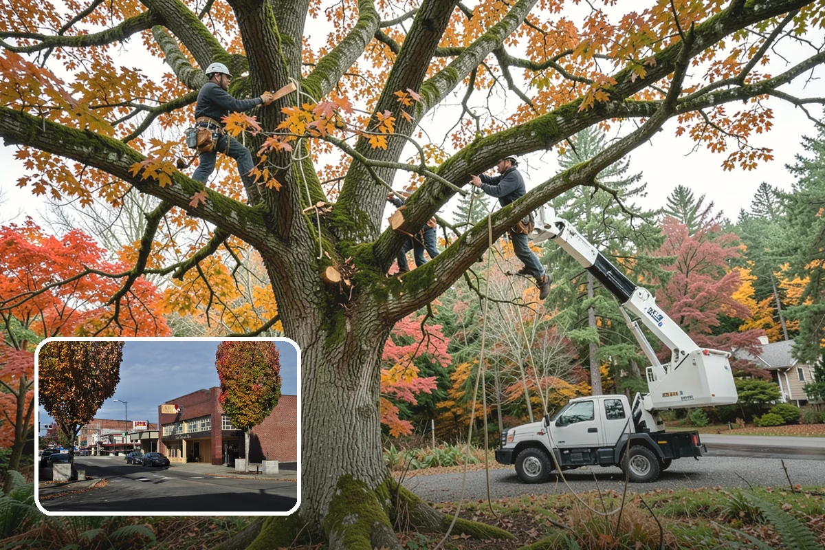 Construction tree protection fencing in Puyallup, Pierce County, WA - Protects valued trees during projects