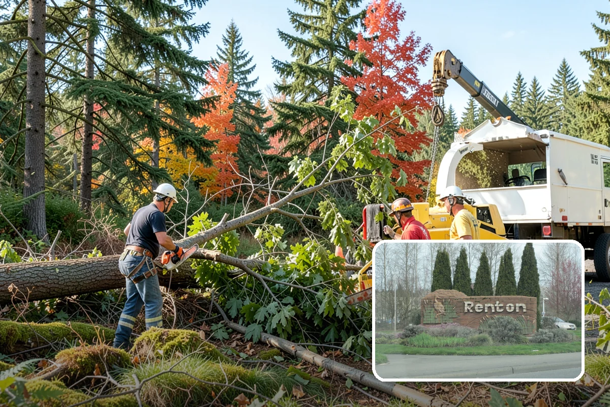 Construction tree protection fencing in Renton, King County, WA - Protects valued trees during projects