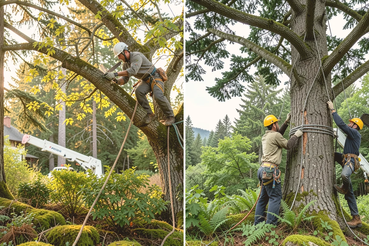 Construction tree protection fencing in Sammamish, King County, WA - Identify trees to retain and their protection zones