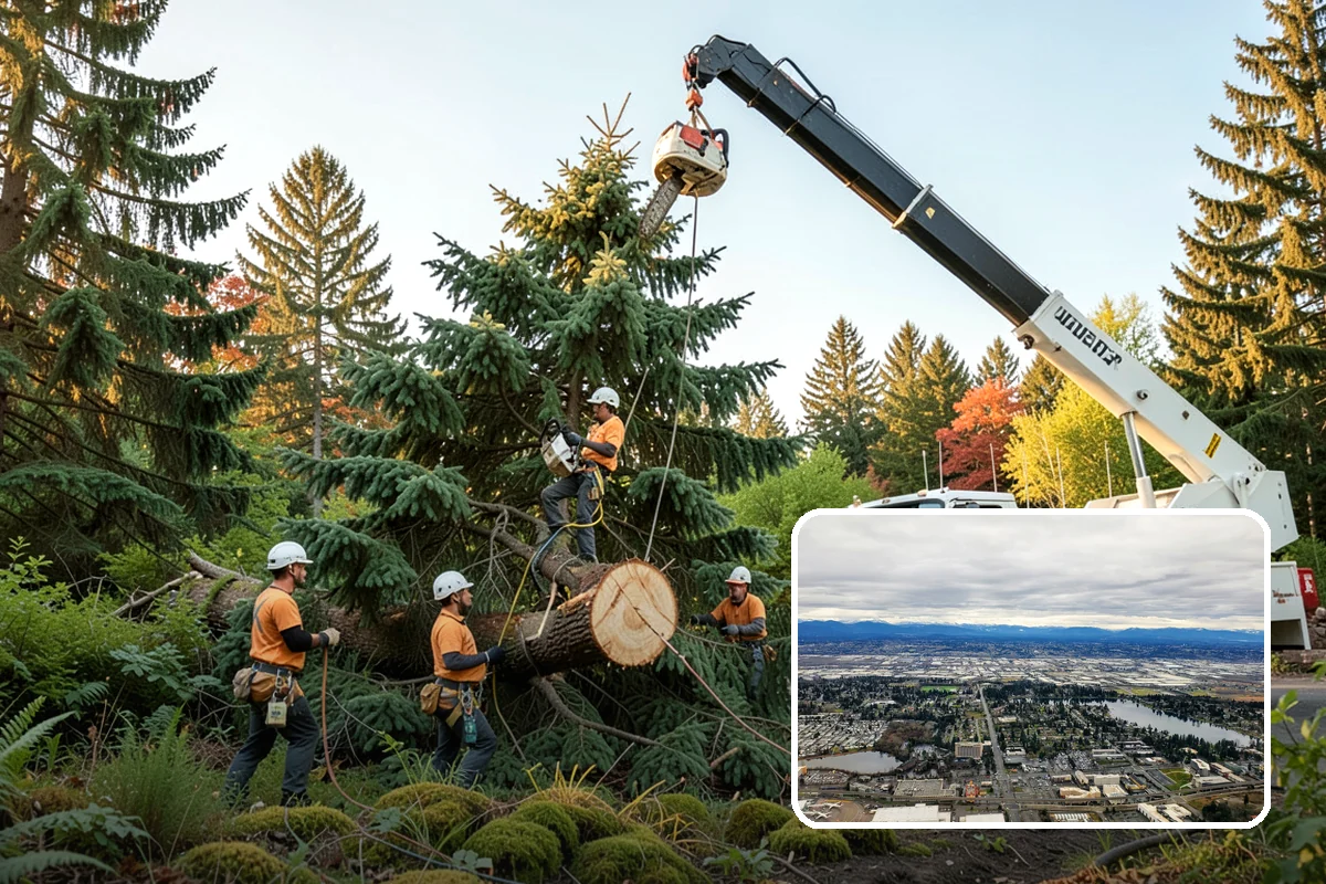 Construction tree protection fencing in SeaTac, King County, WA - Protects valued trees during projects
