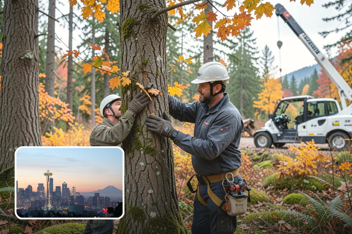 Construction tree protection fencing in Seattle, King County, WA - Protects valued trees during projects