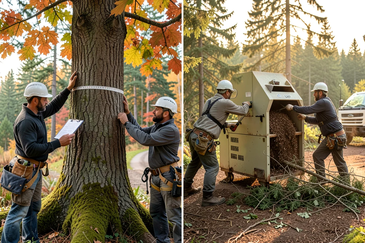 Construction tree protection fencing in Sedro-Woolley, Skagit County, WA - Identify trees to retain and their protection zones