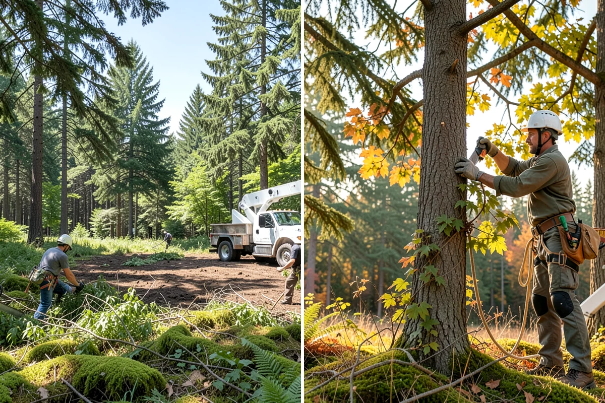 Construction tree protection fencing in Snoqualmie, King County, WA - Identify trees to retain and their protection zones