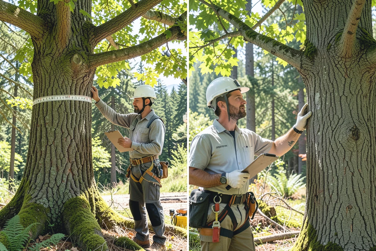 Construction tree protection fencing in Sumner, Pierce County, WA - Identify trees to retain and their protection zones