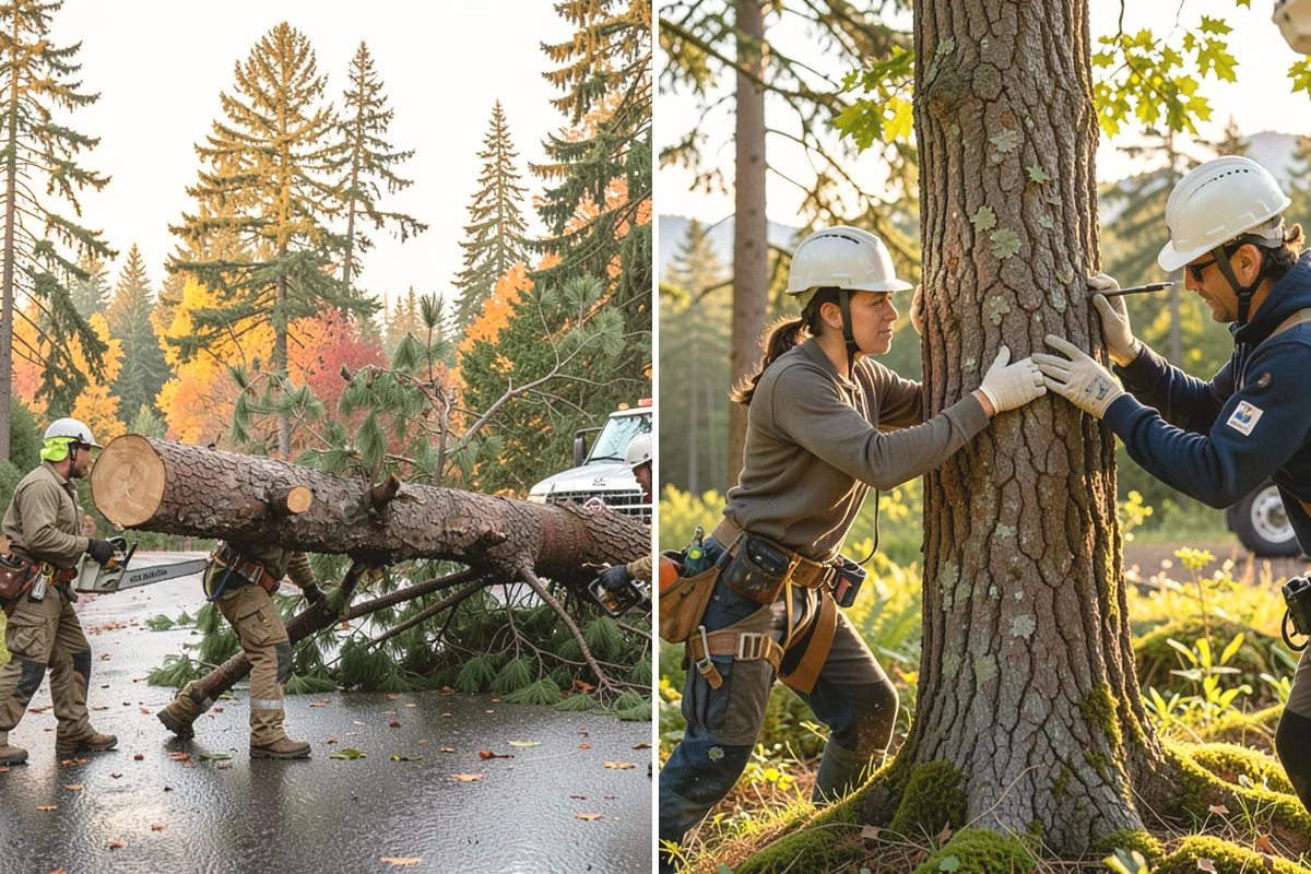 Construction tree protection fencing in Tacoma, Pierce County, WA - Identify trees to retain and their protection zones