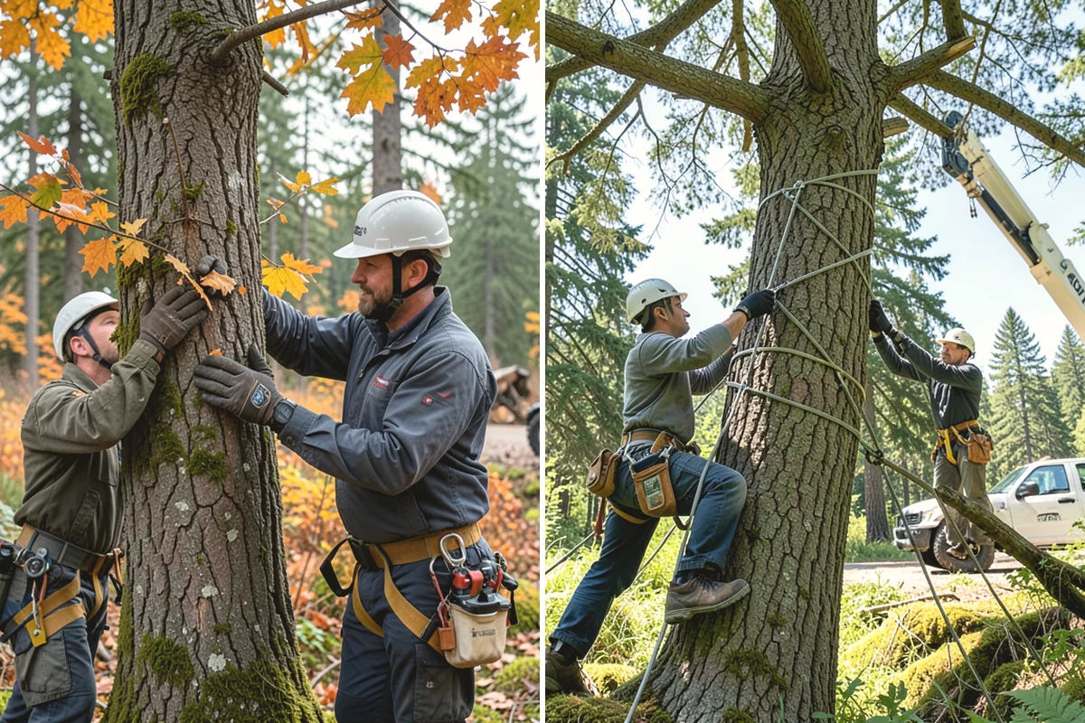 Construction tree protection fencing in Tukwila, King County, WA - Identify trees to retain and their protection zones