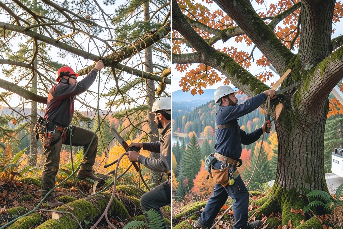 Construction tree protection fencing in Wilkeson, Pierce County, WA - Identify trees to retain and their protection zones