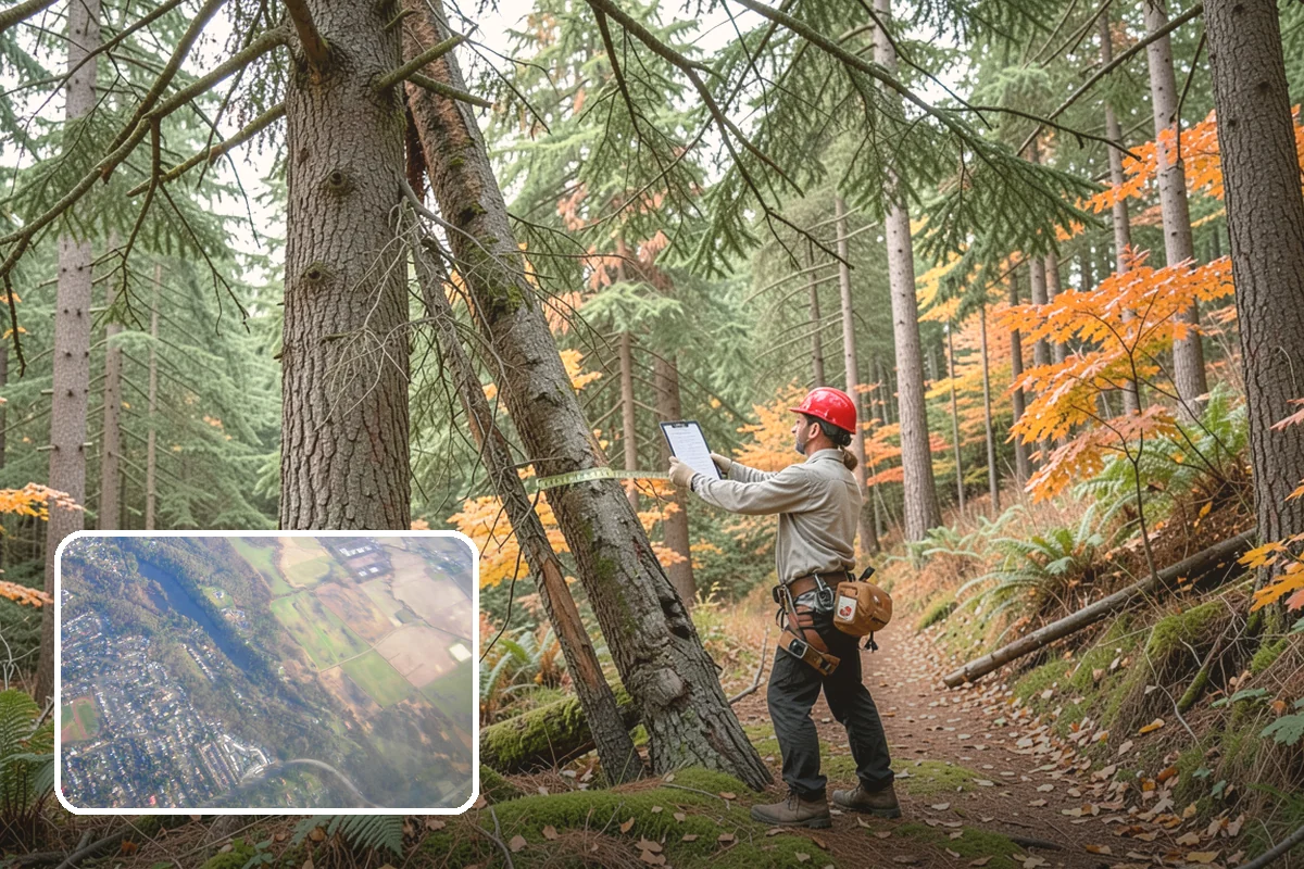 Crane-assisted tree removal in Algona, King County, WA - Removes safety hazards and reduces liability