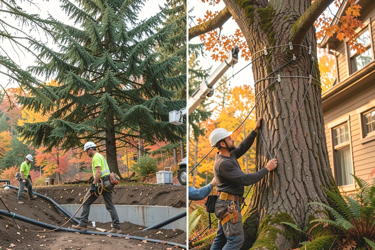 Crane-assisted tree removal in Anacortes, Skagit County, WA - On-site assessment and hazard evaluation