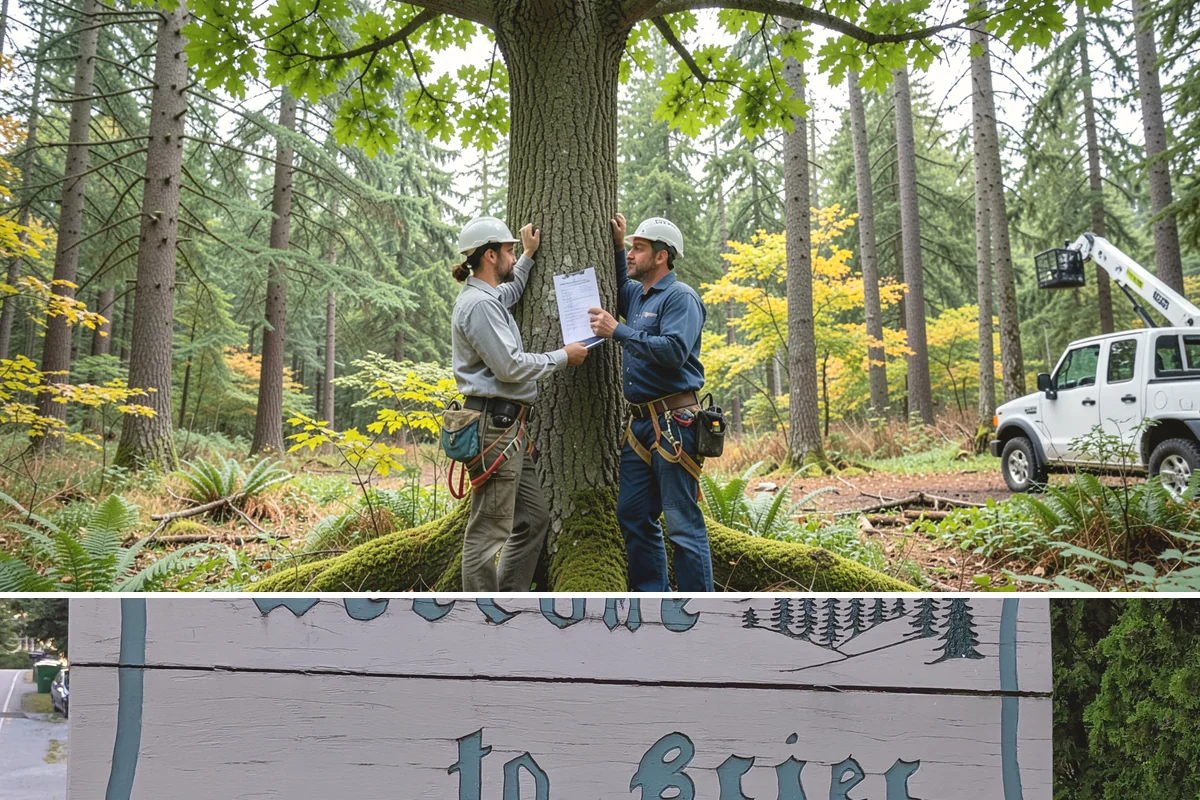 Crane-assisted tree removal in Brier, Snohomish County, WA - This service can be performed year-round in Puget Sound weather but requires careful planning during wet seasons to manage ground...