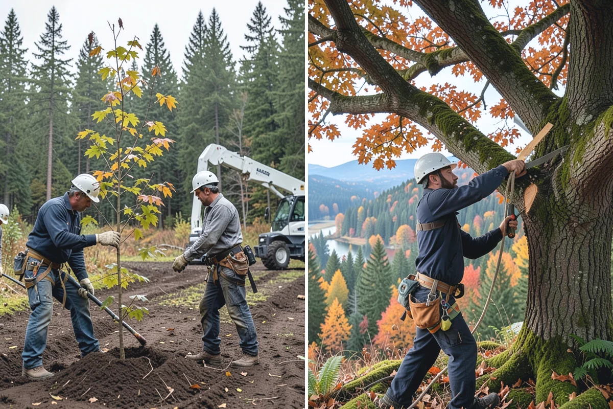 Crane-assisted tree removal in Buckley, Pierce County, WA - On-site assessment and hazard evaluation