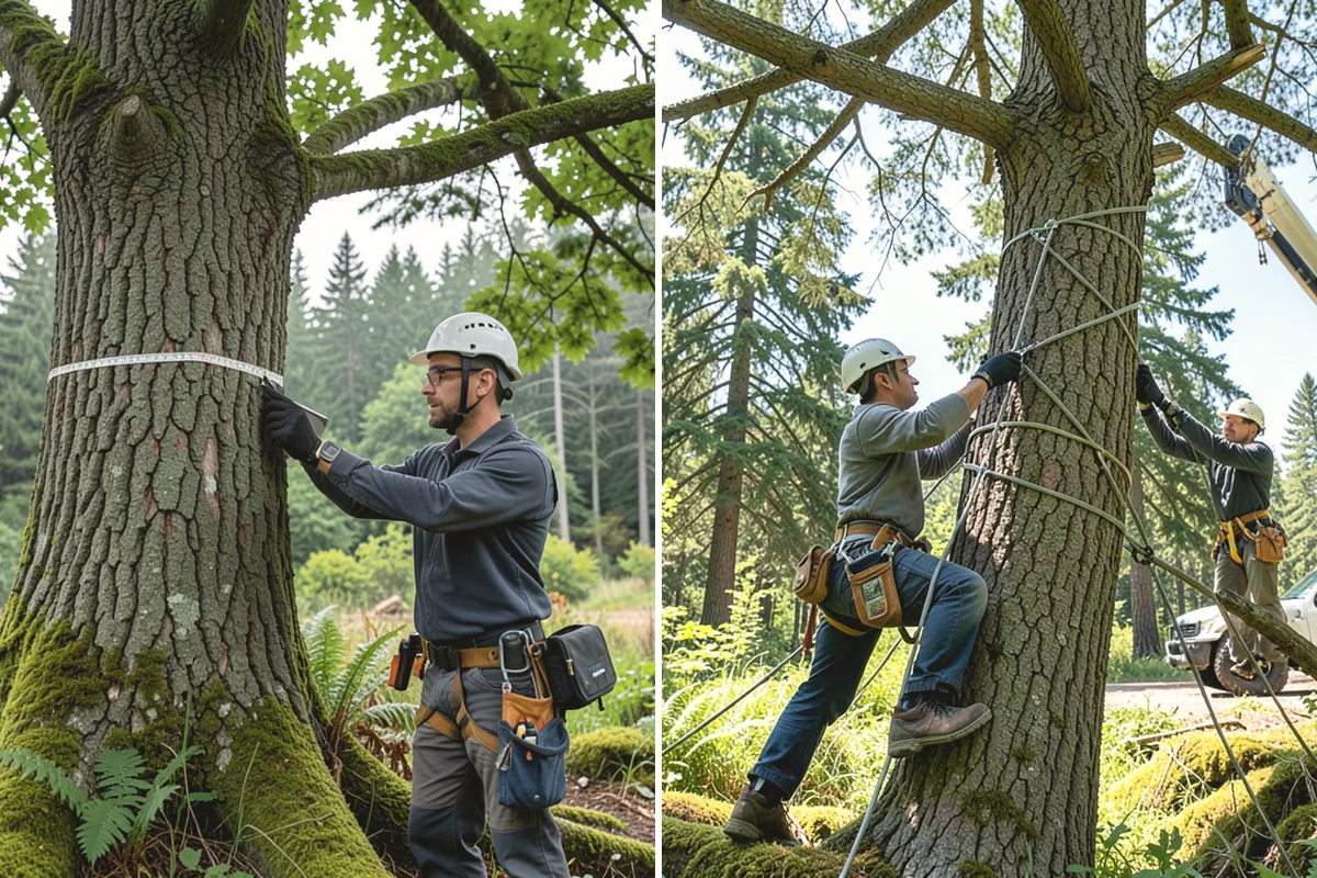Crane-assisted tree removal in Carnation, King County, WA - On-site assessment and hazard evaluation