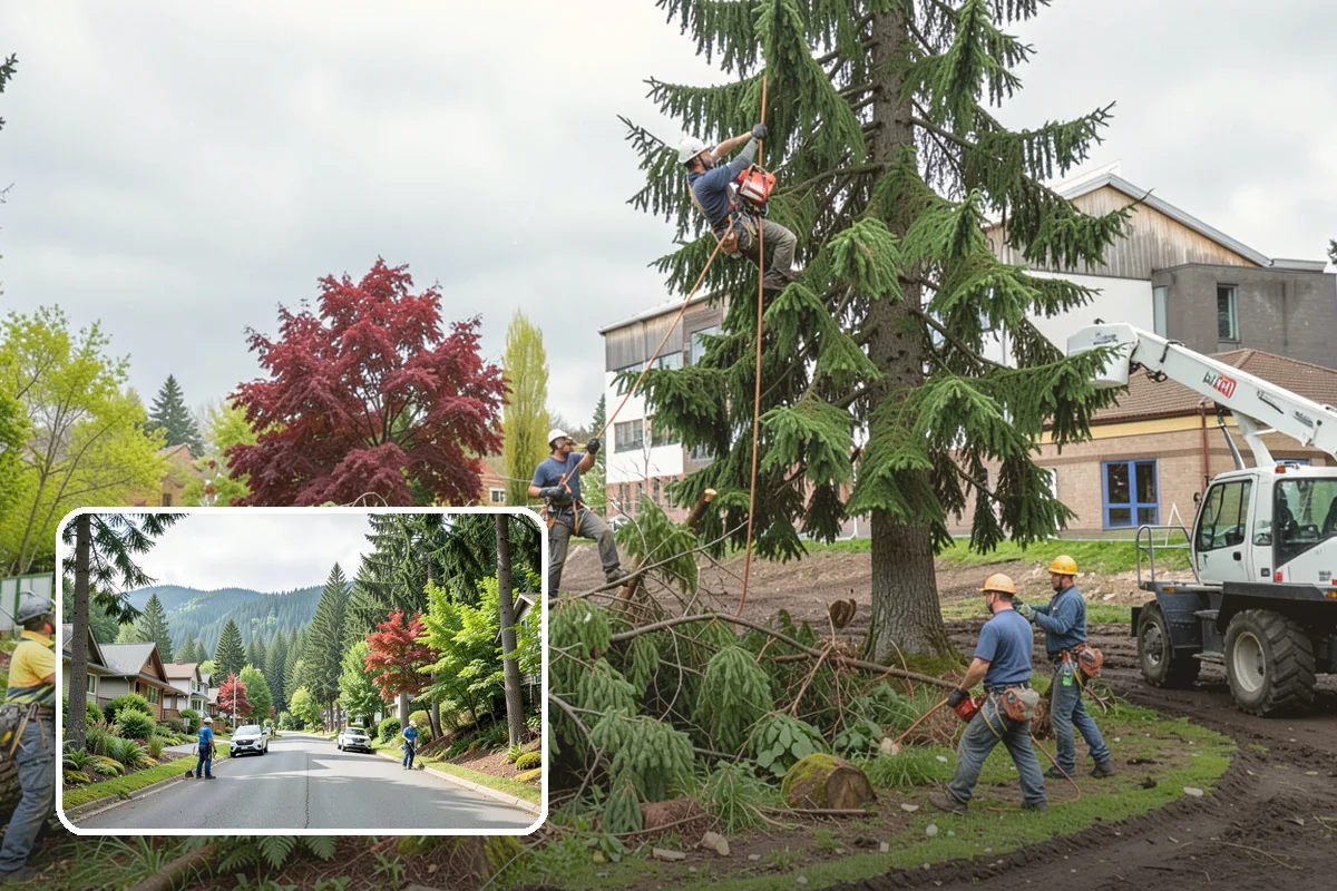 Crane-assisted tree removal in Darrington, Snohomish County, WA - Removes safety hazards and reduces liability