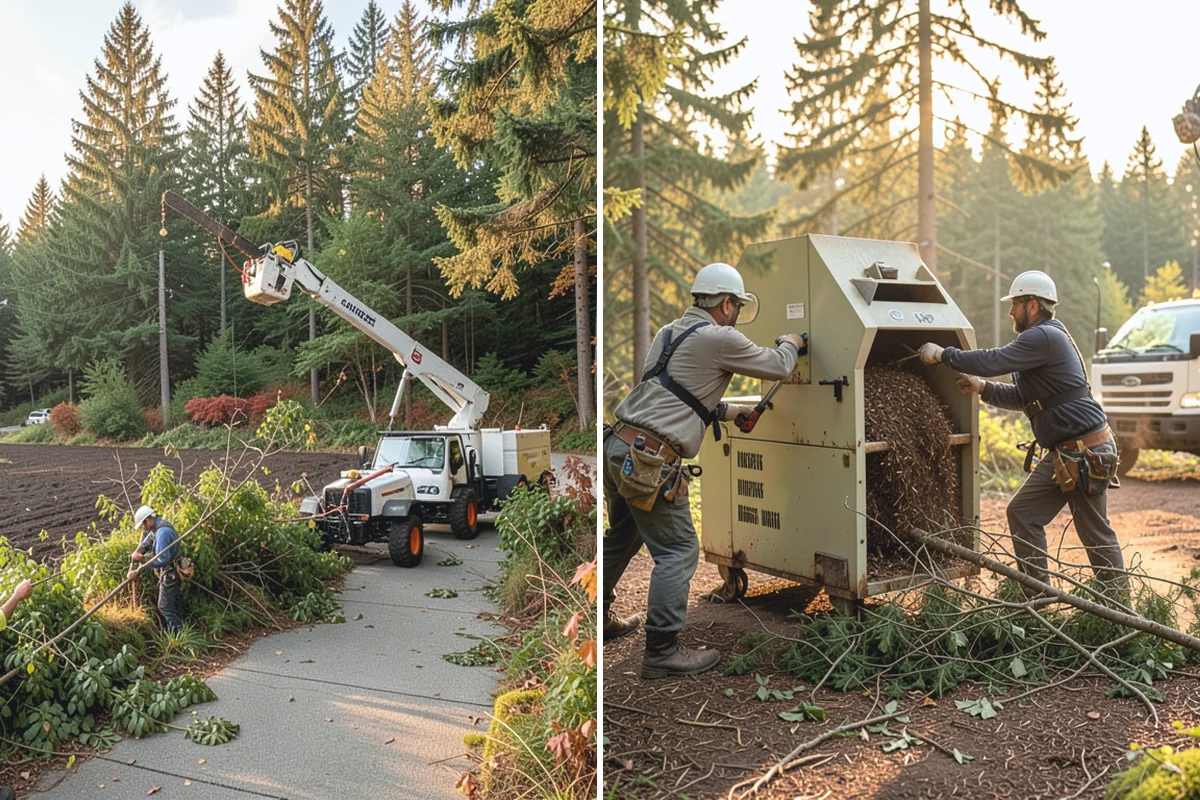 Crane-assisted tree removal in Des Moines, King County, WA - On-site assessment and hazard evaluation