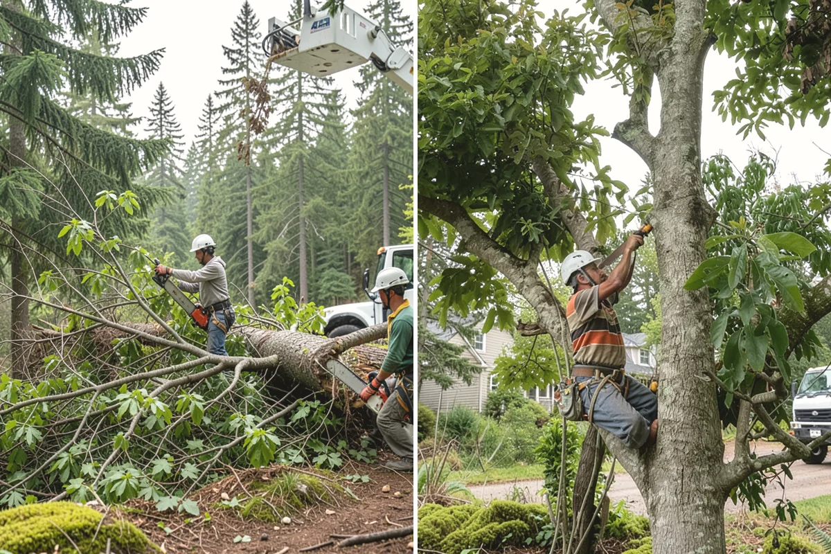 Crane-assisted tree removal in Duvall, King County, WA - On-site assessment and hazard evaluation