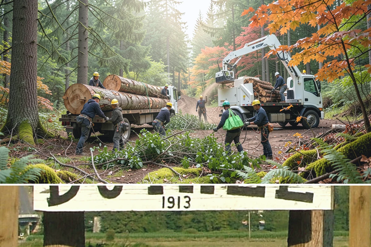 Crane-assisted tree removal in Duvall, King County, WA - This service can be performed year-round in Puget Sound weather but requires careful planning during wet seasons to manage ground...