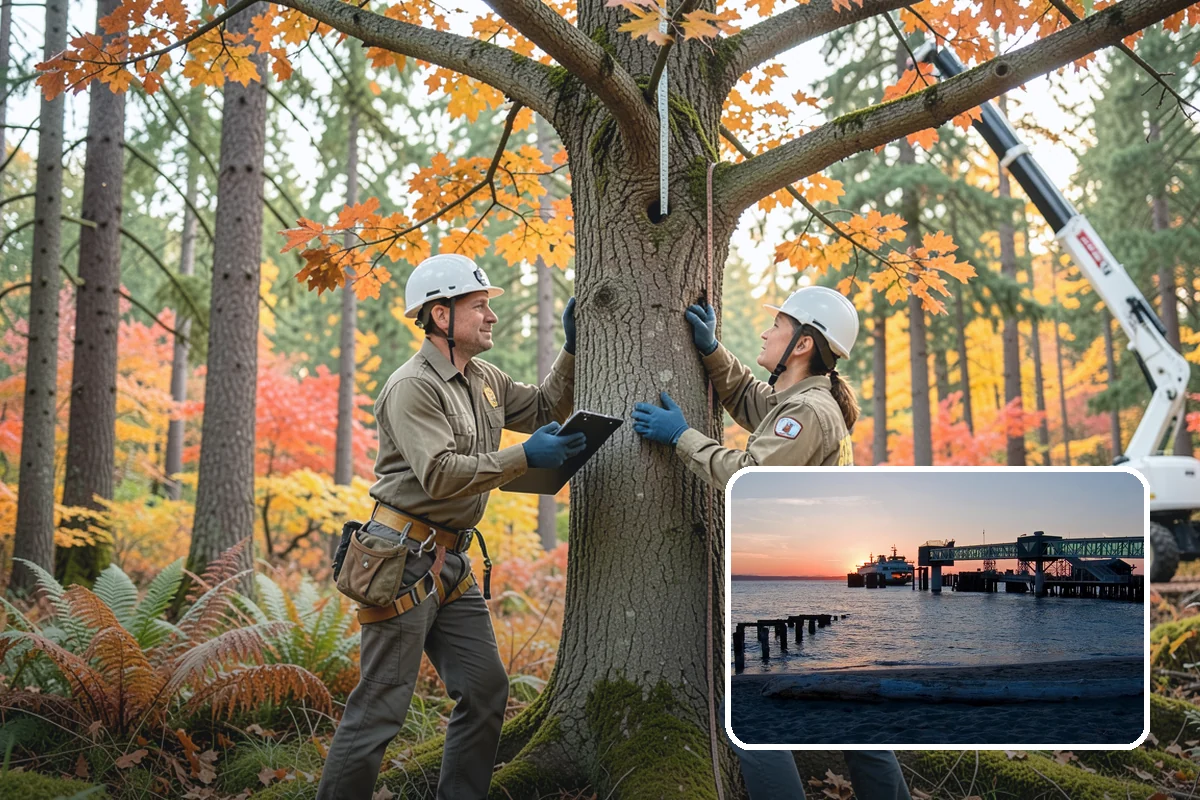 Crane-assisted tree removal in Edmonds, Snohomish County, WA - Removes safety hazards and reduces liability