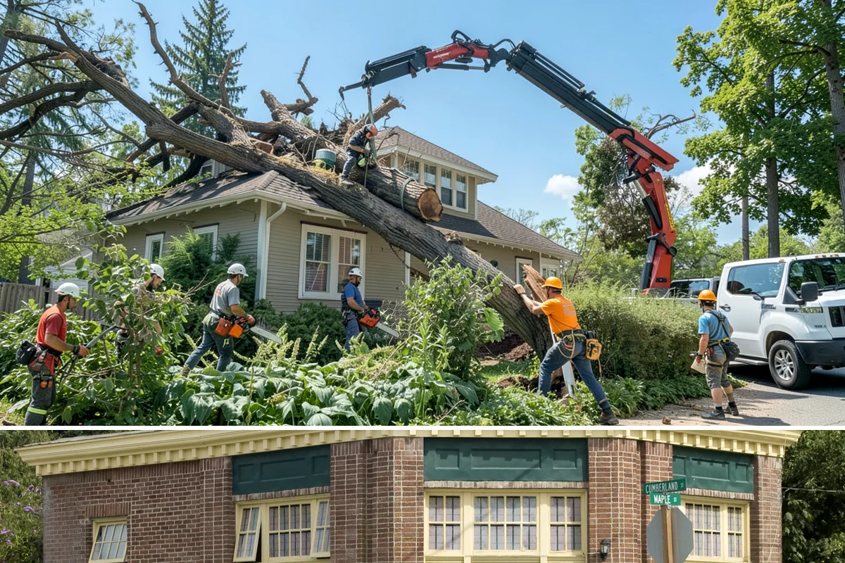 Crane-assisted tree removal in Hamilton, Skagit County, WA - This service can be performed year-round in Puget Sound weather but requires careful planning during wet seasons to manage ground...
