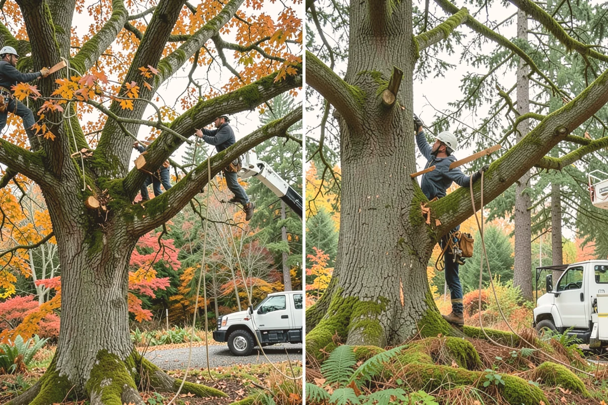 Crane-assisted tree removal in Index, Snohomish County, WA - On-site assessment and hazard evaluation
