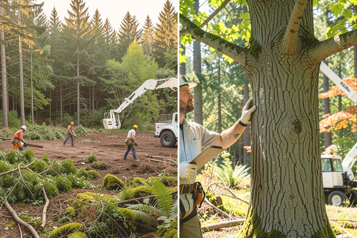 Crane-assisted tree removal in Kirkland, King County, WA - On-site assessment and hazard evaluation