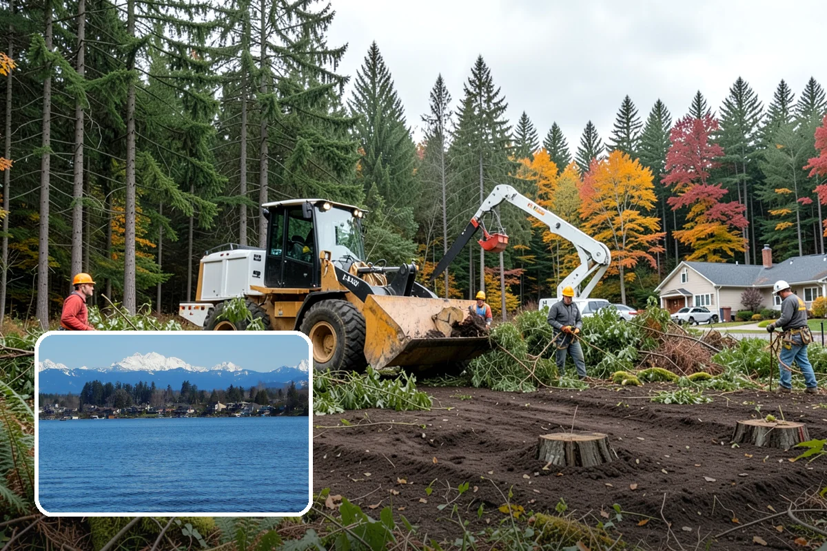 Crane-assisted tree removal in Lake Stevens, Snohomish County, WA - Removes safety hazards and reduces liability