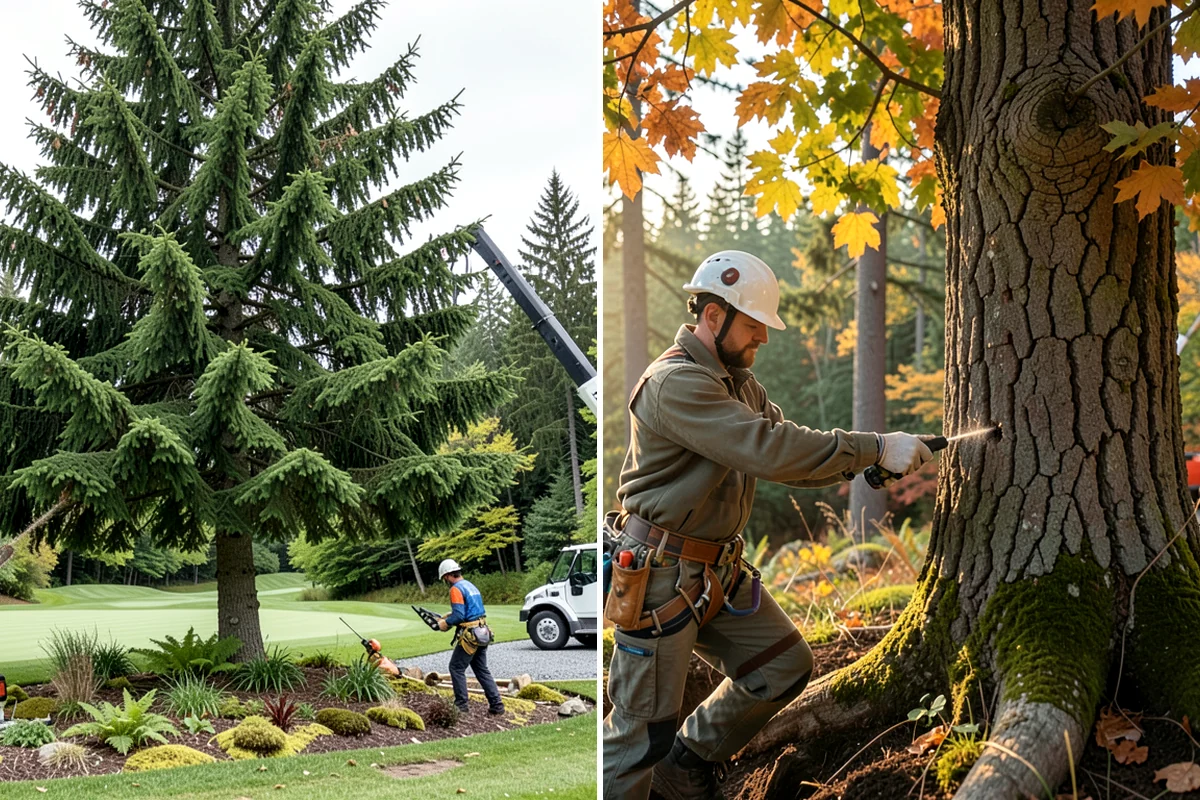 Crane-assisted tree removal in Lakewood, Pierce County, WA - On-site assessment and hazard evaluation