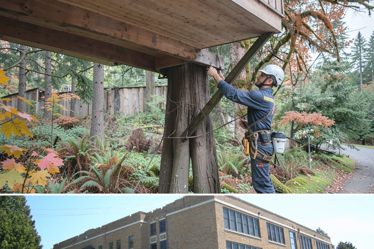 Crane-assisted tree removal in Maple Valley, King County, WA - This service can be performed year-round in Puget Sound weather but requires careful planning during wet seasons to manage ground...