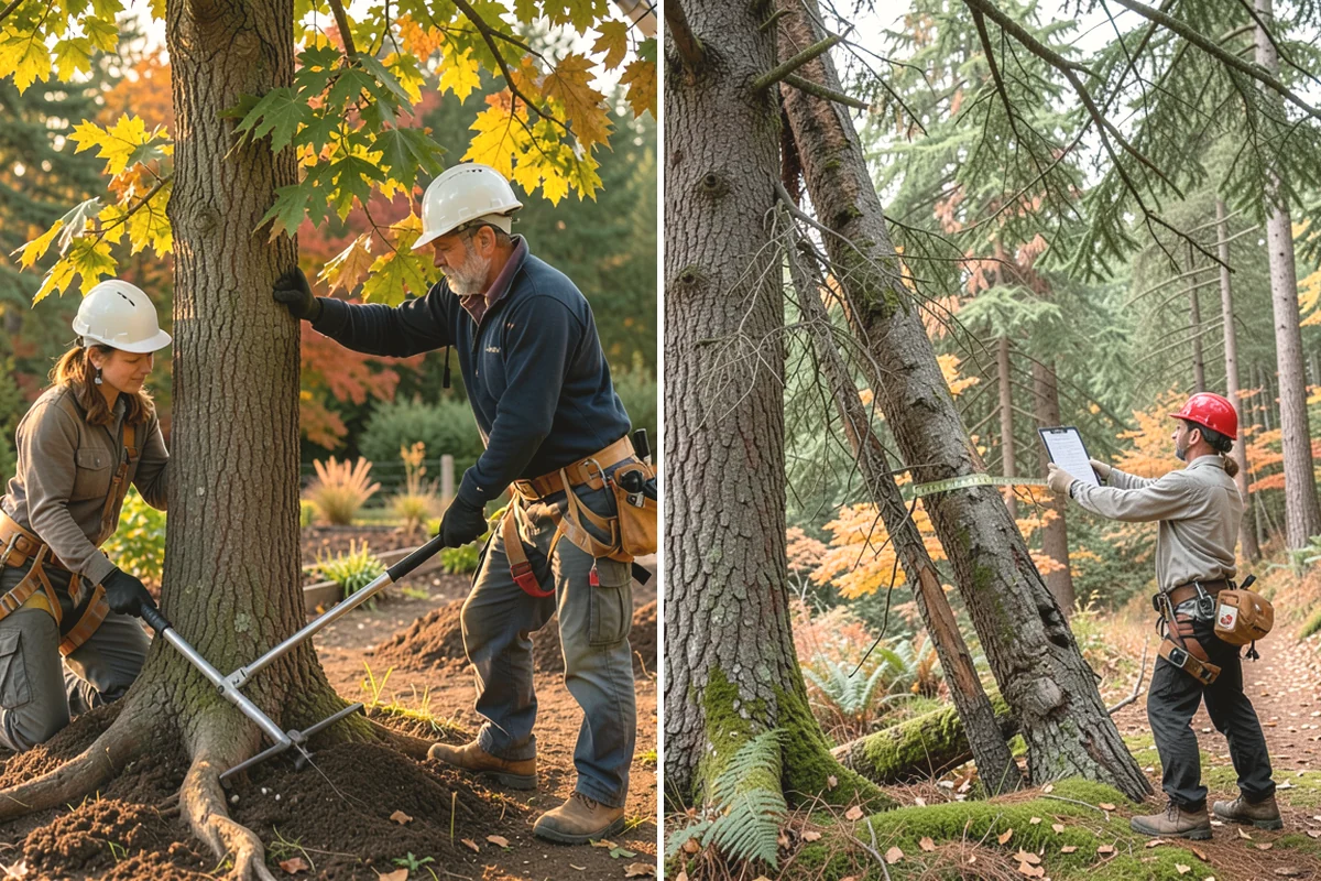 Crane-assisted tree removal in Mill Creek, Snohomish County, WA - On-site assessment and hazard evaluation