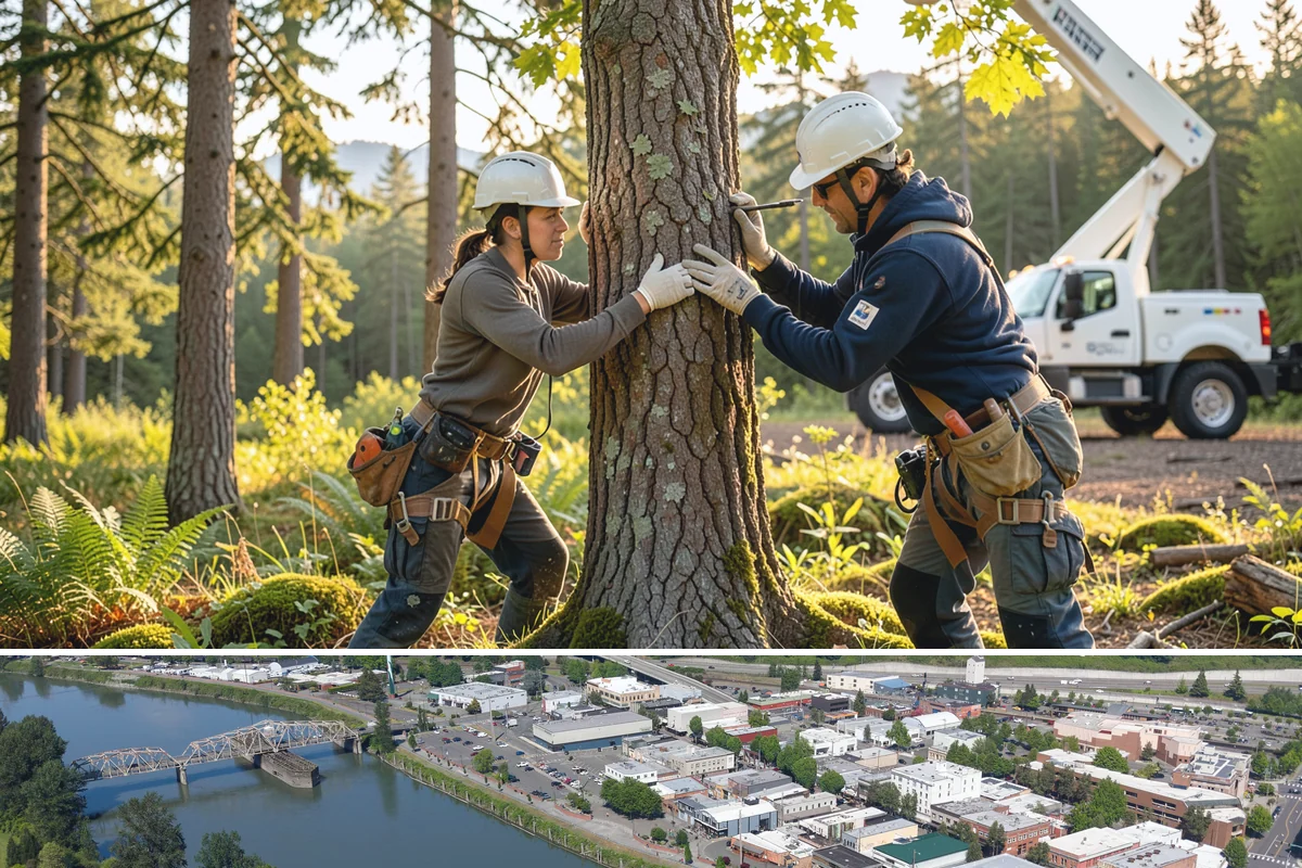 Crane-assisted tree removal in Mount Vernon, Skagit County, WA - This service can be performed year-round in Puget Sound weather but requires careful planning during wet seasons to manage ground...
