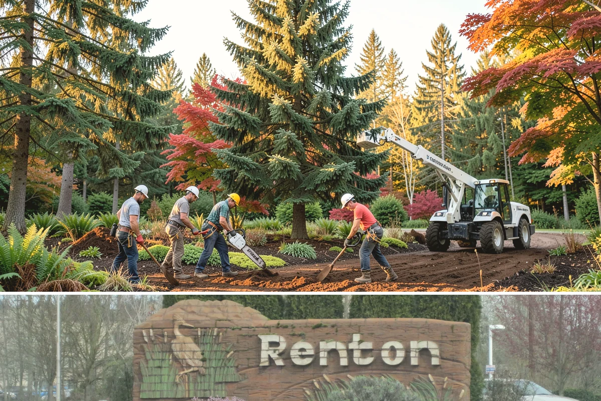Crane-assisted tree removal in Renton, King County, WA - This service can be performed year-round in Puget Sound weather but requires careful planning during wet seasons to manage ground...