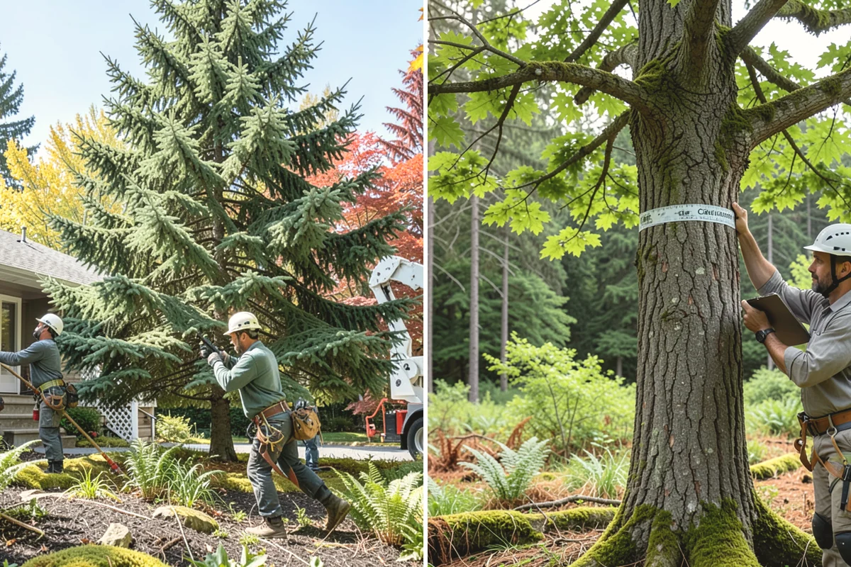 Crane-assisted tree removal in Ruston, Pierce County, WA - On-site assessment and hazard evaluation