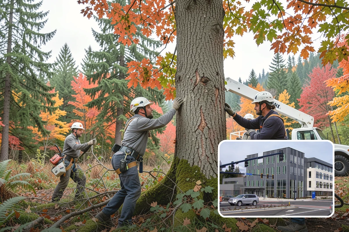 Crane-assisted tree removal in Shoreline, King County, WA - Removes safety hazards and reduces liability