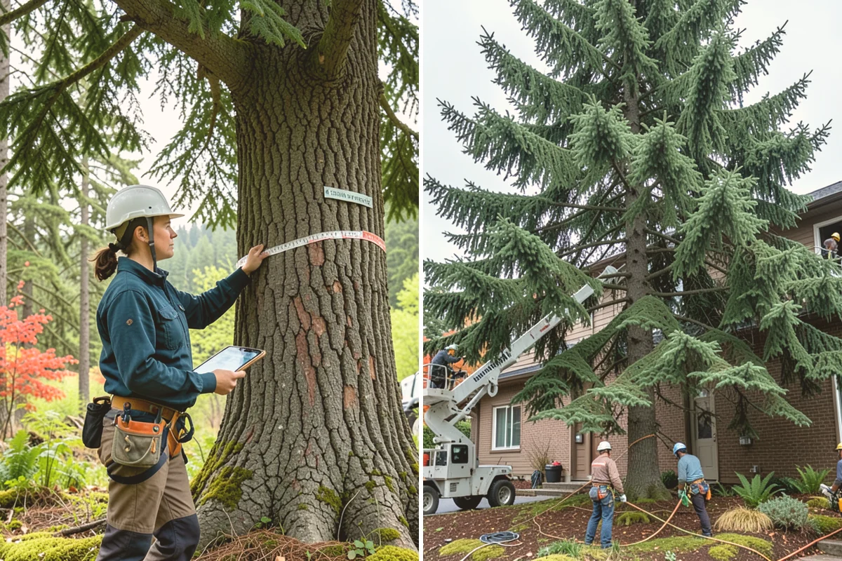 Crane-assisted tree removal in Snohomish, Snohomish County, WA - On-site assessment and hazard evaluation
