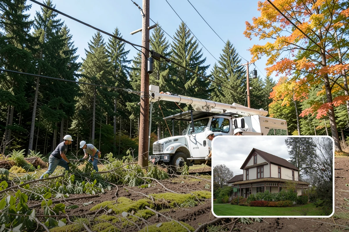 Crane-assisted tree removal in Sumner, Pierce County, WA - Removes safety hazards and reduces liability