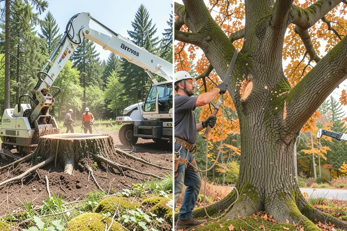 Crane-assisted tree removal in Tukwila, King County, WA - On-site assessment and hazard evaluation