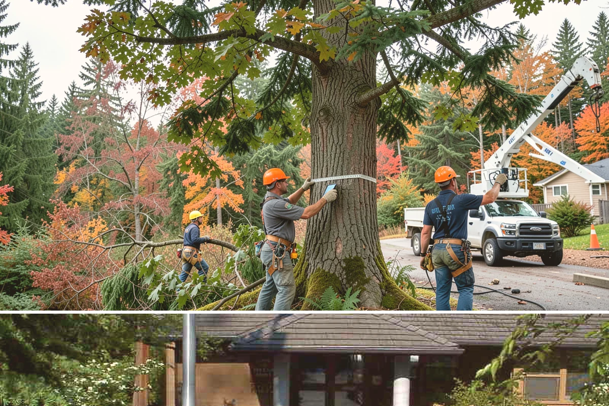 Crane-assisted tree removal in Yarrow Point, King County, WA - This service can be performed year-round in Puget Sound weather but requires careful planning during wet seasons to manage ground...