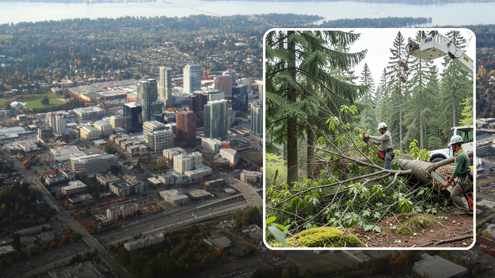 Crown cleaning in Bellevue, King County, WA - The selective removal of dead, dying, diseased, and weakly attached branches from the crown.