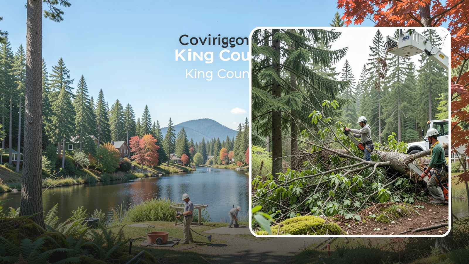 Crown cleaning in Covington, King County, WA - The selective removal of dead, dying, diseased, and weakly attached branches from the crown.