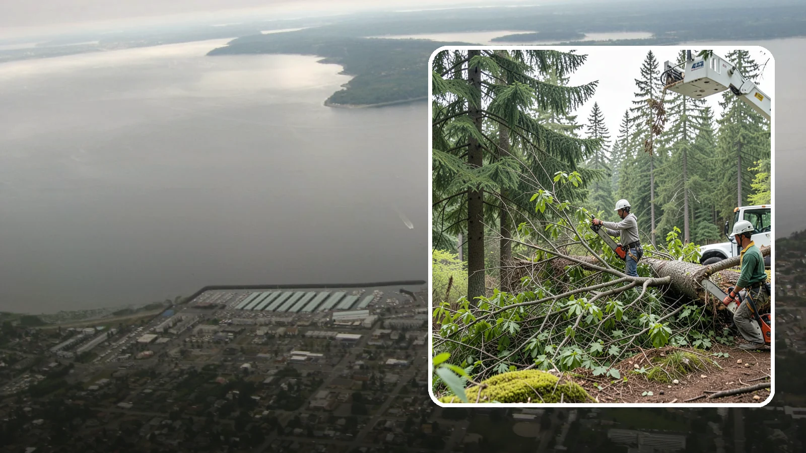 Crown cleaning in Des Moines, King County, WA - The selective removal of dead, dying, diseased, and weakly attached branches from the crown.